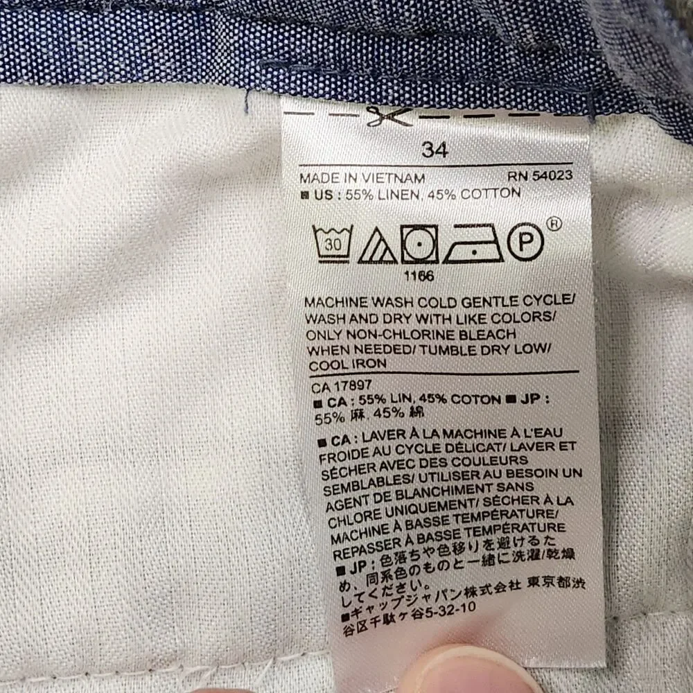 Banana Republic Linen Blend Aiden Shorts Men's 34 Gray‎ Chino Casual Preppy 10